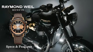 RAYMOND WEIL Freelancer Mens Automatic Chronograph Bicompax Bronze Leather Watch Specs amp Features [upl. by Niattirb]