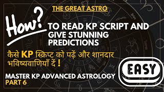 How To Read Script in KP Astrology  Learn Advanced Kp Astrology 6  Planet Script  Easy [upl. by Ennylyak]