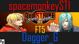 Street Fighter III Third Strike  spacemonkeySTI Ken vs DaggerG Remy Fightcade FT5 [upl. by Aihcropal]