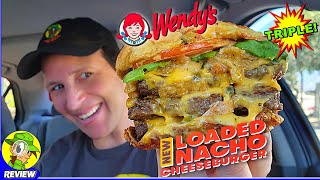 Wendys® LOADED NACHO TRIPLE CHEESEBURGER Review 👧💪🧀🍔 HERES The Beef 🤯 Peep THIS Out 🕵️‍♂️ [upl. by Uranie]