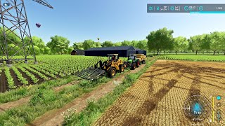 FS22  East Groningen  Strobalen persen en laden op de aanhangwagen [upl. by Ymot]