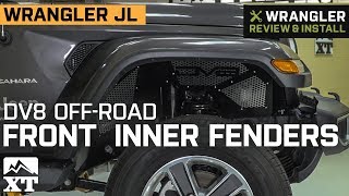 Jeep Wrangler JL DV8 OffRoad Front Aluminum Inner Fenders 2018 Review amp Install [upl. by Akyssej]