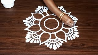 Big Round Flower Jhoti Chita Designs for Laxmi Puja  Easy and Simple Alpona Designs  Easy Rangoli [upl. by Susy]