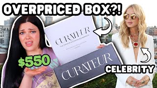 OVERPRICED CELEBRITY SUBSCRIPTION BOX  550 Worth of Items  Curateur Unboxing [upl. by Soble122]