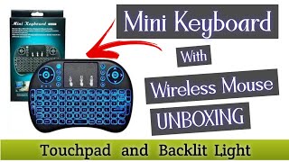 Mini Wireless keyboard with touchpad and Backlit Light Unboxing [upl. by Holbrooke]