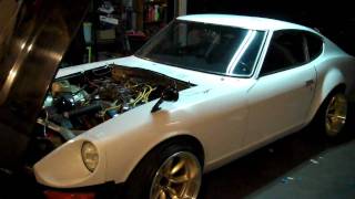 1973 240z with a Chevy 350 v8 cam idle [upl. by Malim504]