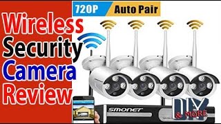 4 Channels WIRELESS SECURITY CAMERA SYSTEM SMONET 1080p [upl. by Eardnoed]