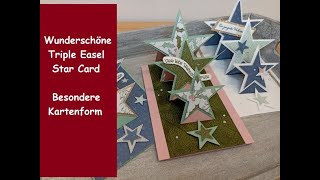 Wunderschöne Triple Easel Star Card  besondere SternkartenformZauber der Feiertage  Stampin´ Up® [upl. by Nayve5]