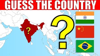 Guess The Country on The Map  Geography Quiz Challenge [upl. by Dimitri61]