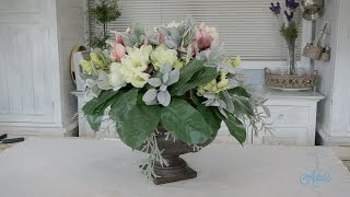 Flowers amp Floristry Tutorial Round Dining Table Artificial Arrangement [upl. by Burnham]