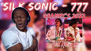 Bruno Mars Anderson Paak Silk Sonic  777  GRAMMYs 2022 REACTION  FIRE PERFORMANCE [upl. by Eryt]