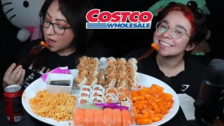 SPICY RICECAKES AND SUSHI MUKBANG FROM COSTCO [upl. by Timoteo27]