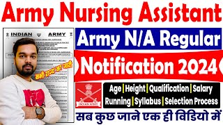 Army Nursing Assistant Recruitment 2024 Full Details  Indian Army Nursing Assistant Age Limit [upl. by Osrit]