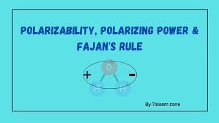 PolarizationPolarizing powerPolarizability and Fajans Rule [upl. by Aimil720]