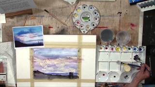 DalerRowney  Simply Watercolour  How to painting a skyline [upl. by Reitman]