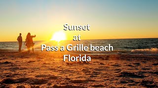 Sunset at Pass a Grille beach Florida No music [upl. by Roze684]