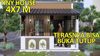 Rumah Mungil 4x7 Meter  Keren Terasnya Bisa Di BukaTutup [upl. by Nickles]