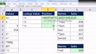 Excel Magic Trick 931 VLOOKUP amp MATCH Lookup Values With Special Characters Such As [upl. by Vierno]