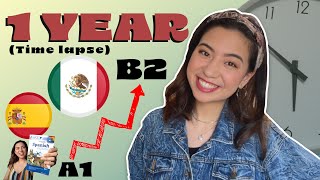 1 YEAR Spanish Progress 🇲🇽 Beginner A1 to Upper Intermediate B2  Timelapse [upl. by Jarin929]