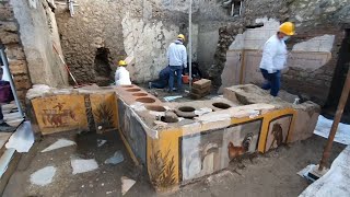 Ancient street food shop discovered in Pompeii excavations [upl. by Wanonah]