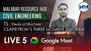 CLAPEYRONS THEOREM  THREE MOMENT THEOREM  TS LIVE 5  GOOGLE MEET RECORDED [upl. by Atikaj]