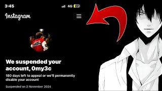 How To Unban Instgram Suspended Account 🥹💔 By N O Y 🔌  instagram [upl. by Dlopoel]