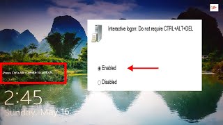 How to Fix CTRLALTDEL in Windows 10 Lock Screen  CTRLALTDEL Lock Screen Setting Windows 10 [upl. by Ellenohs]