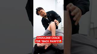 SHOULDER CRACK FOR BACK PAIN😱 chiropractic asmr trending shorts [upl. by Sterrett]