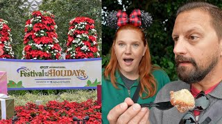 Disneys EPCOT Festival Of The Holidays 2023 Trying NEW Festive Foods Italys Storyteller amp Merch [upl. by Naitsirt360]