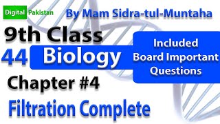 Filtration Biology  Chapter 4  Cell  9th Class Biology  Explain Filtration [upl. by Andaira]