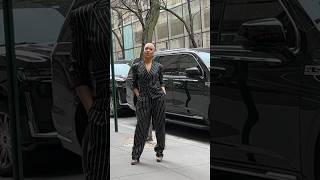 Cush Jumbo looks fashionable in striped suit dress cushjumbo [upl. by Jarita]