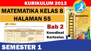 MATEMATIKA KELAS 8 HALAMAN 55 SEMESTER 1 KURIKULUM MERDEKA [upl. by Huppert716]