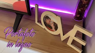 Porta foto in legno  progetto con il laser laser faidate [upl. by Anelej]