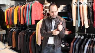 Blouson Cuir Homme Souple Marron Serge Pariente Eriko Brown Agneau [upl. by Garrison]