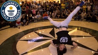 Most consecutive halos breakdance  Guinness World Records [upl. by Aihsiek774]