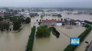 Alluvione EmiliaRomagna a Cotignola esonda il torrente Senio le immagini del drone [upl. by Bennet199]