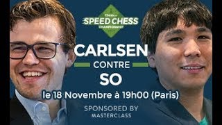 Le match de Speed Chess Championship Magnus Carlsen contre Wesley So [upl. by Dammahom]