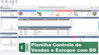 Planilha de Controle de Vendas e Estoque Excel com BD [upl. by Lynelle304]