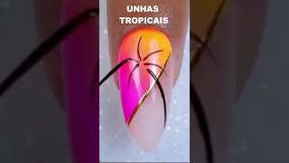 Como Decorar Unhas Unhas Tropicais em Minutos Shorts manicure [upl. by Bible]