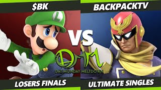 DAT MM 333 LOSERS FINALS  BK Luigi Vs BackpackTV Captain Falcon Smash Ultimate  SSBU [upl. by Nomrac]