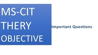 MSCIT Objective Most Imp Questions [upl. by Wadleigh576]