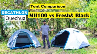 Decathlon Quechua MH100 Vs Fresh Black  Camping Tent Comparison  Tent review MH100 and Fresh Black [upl. by Nylanna76]