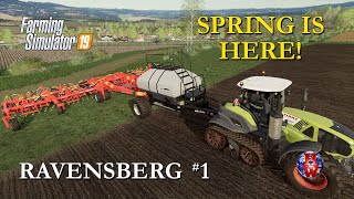 RAVENSBERG 1  SPRING IS HERE  Farming Simulator 19 Lets Play FS19 with SEASONS [upl. by Wylma]