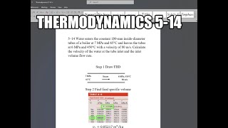 Thermodynamics 514 Water enters the constant 130mm insidediameter tubes of a boiler at 7 MPa and [upl. by Thibault]