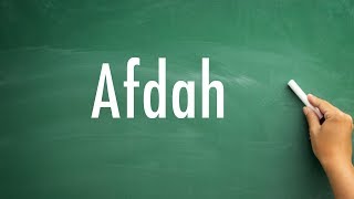 How to pronounce Afdah [upl. by Winfred971]