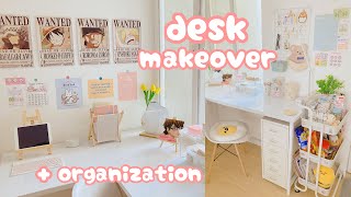 aesthetic desk makeover 🌷  desk organization  stationery finds [upl. by Nij]