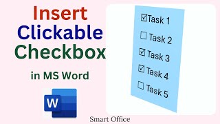 How to Insert Clickable Checkbox in Word [upl. by Saticilef]