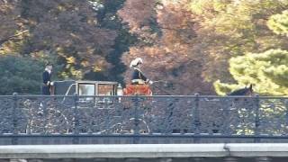 二重橋を渡る儀装馬車列。Carriage for ceremonies of the Japanese Imperial Family [upl. by Wamsley]