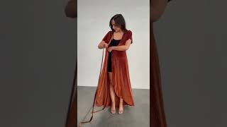 How to Tie our Andi Velvet Wrap Dress [upl. by Ziegler727]