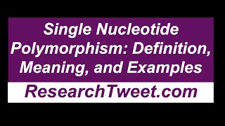 Single Nucleotide Polymorphism Definition Meaning and Examples [upl. by Olaf212]